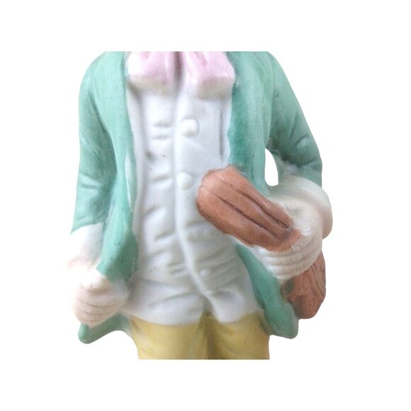 Vintage Flambro Colonial Figurine Set Man & Woman Musician Porcelain Pair 6" - Picture 4 of 16